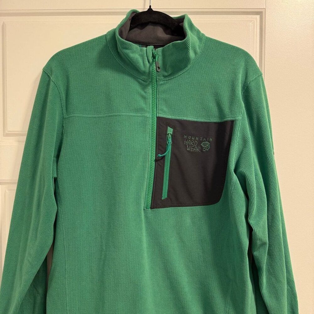 Mountain Hard Wear Men’s Sweater with Zipper — Green | Size Medium